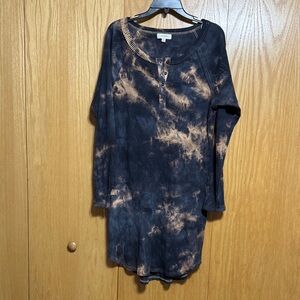 Umgee Black and Tan Long Sleeve Knit Dress